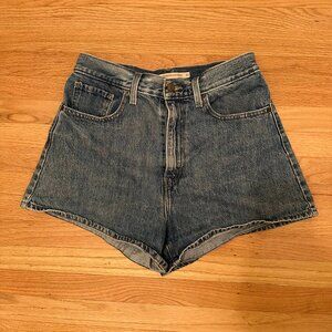Levi Strauss & Co Dark Denim High Waisted Mom Shorts